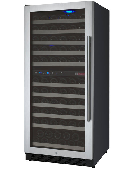 Allavino 24 Wide FlexCount II Tru-VinoDual Zone Stainless Steel Left Hinge Wine Refrigerator