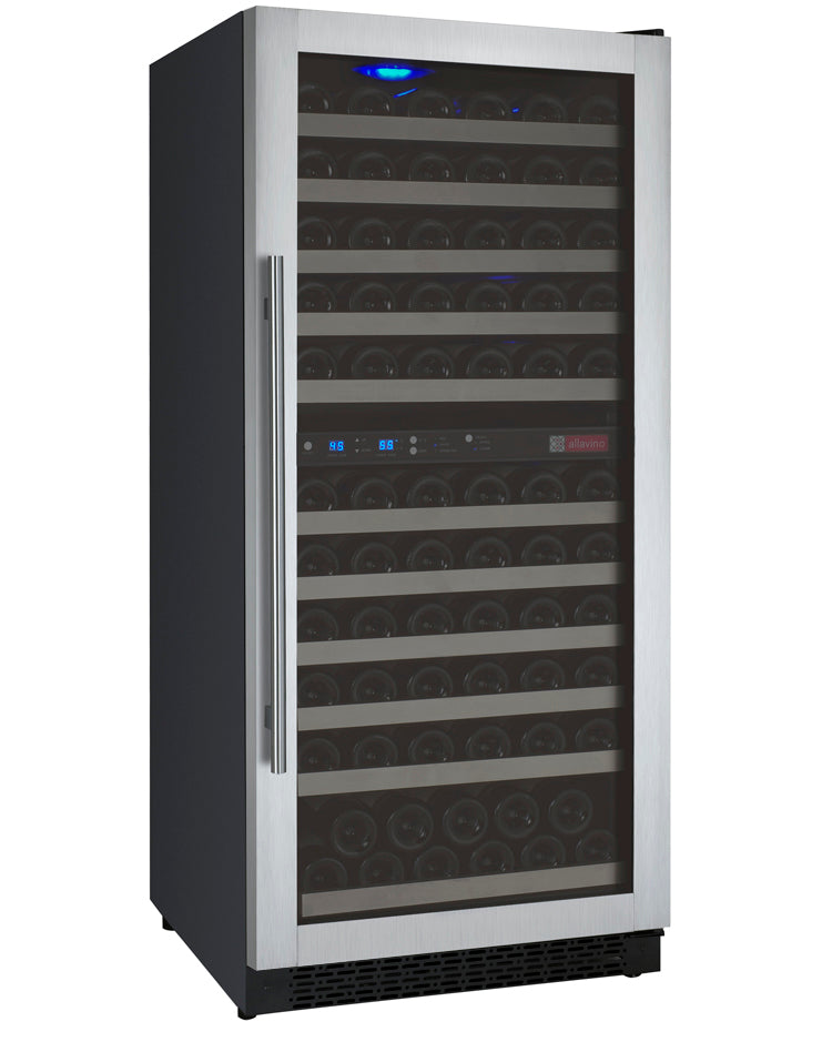 Allavino 24" Wide FlexCount II Tru-VinoDual Zone Stainless Steel Right Hinge Wine  Refrigerator