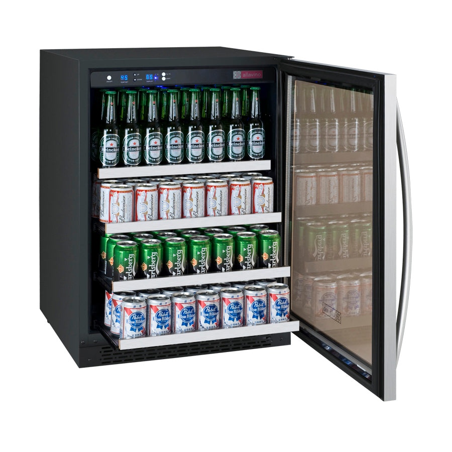 Allavino 24" Wide FlexCount II Tru-Vino Stainless Steel Left Hinge Beverage Center