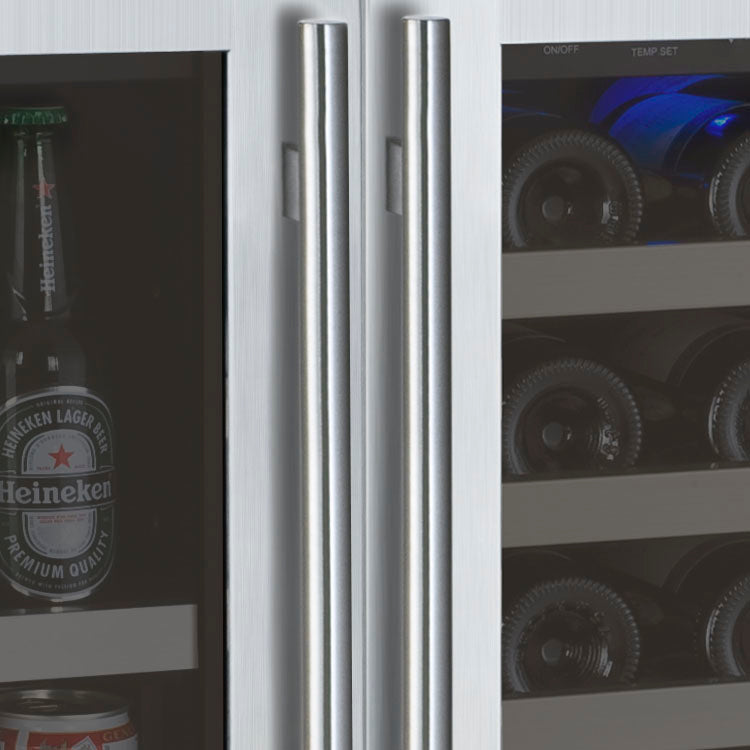 Allavino 30 Wide FlexCount II Tru-Vino 30 Bottle/ 88 can dual Zone Stainless Steel Built-In Wine Refrigerator/Beverage Center