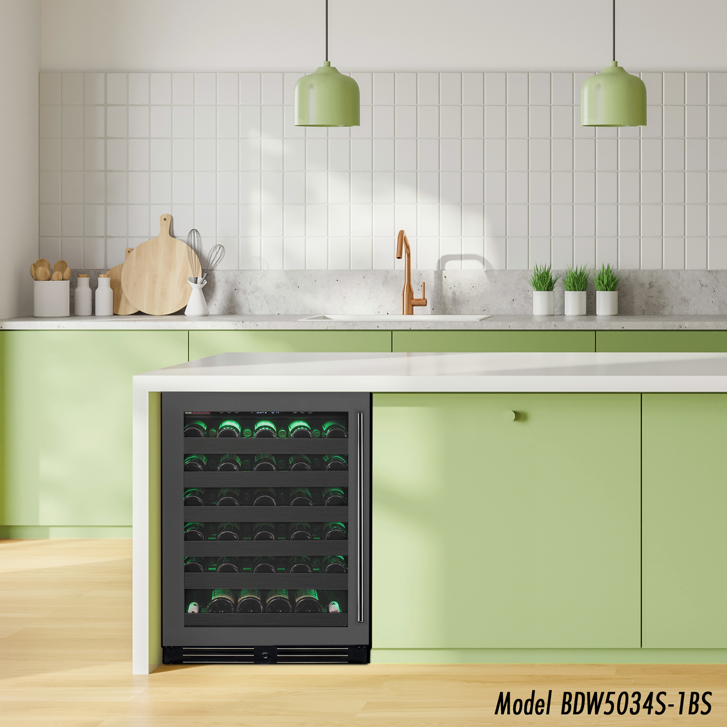 Allavino Reserva Series 50 Bottle Single Zone Built-in  Luxury Wine Refrigerator with Black Stainless Steel Door- Left Hinge