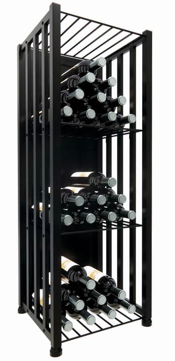 Case & Crate Bin Short Freestanding 48 Wine Bottle Storage Kit - Matte Black Finish (V 2.0)