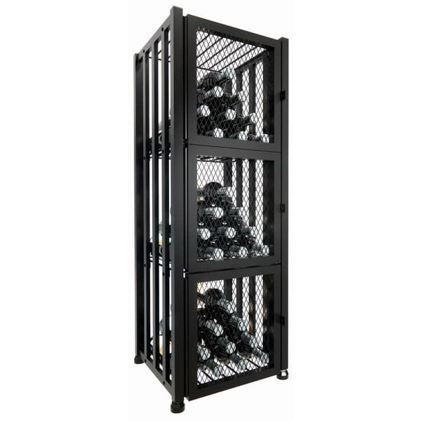 Case & Crate Locker Short Freestanding 48 Wine Bottle Storage Kit - Matte Black Finish (V 2.0)