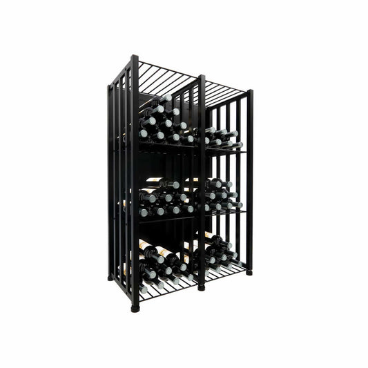 Case & Crate Bin Short with Extensions Wine Bottle Storage Kit - Matte Black Finish (V 2.0) *Includes back