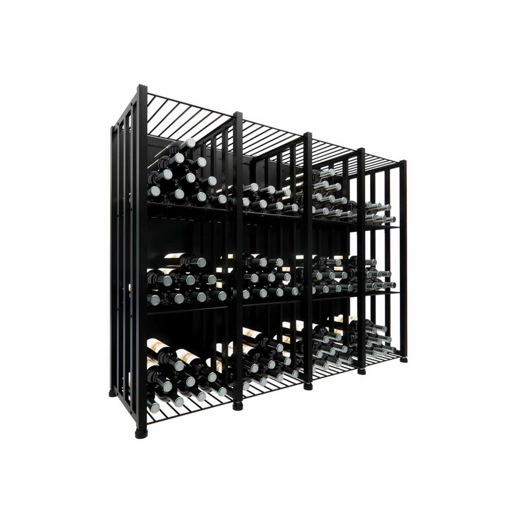 Case & Crate Bin Short with Extensions Wine Bottle Storage Kit - Matte Black Finish (V 2.0) *Includes back