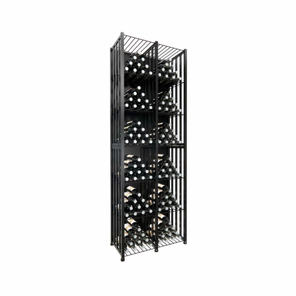 Case & Crate Bin Tall with Extensions Wine Bottle Storage Kit - Matte Black Finish (V 2.0) *Includes back