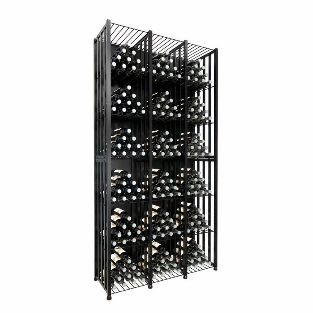 Case & Crate Bin Tall with Extensions Wine Bottle Storage Kit - Matte Black Finish (V 2.0) *Includes back