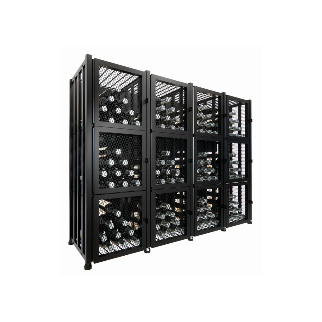 Case & Crate Locker Short with Extensions Wine Bottle Storage Kit - Matte Black Finish (V 2.0) *Includes back
