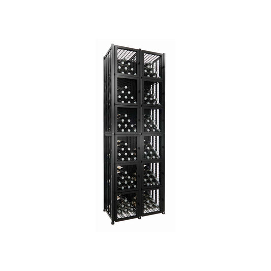 Case & Crate Locker Freestanding Wine Bottle Storage Kit with Backs - Matte Black Finish