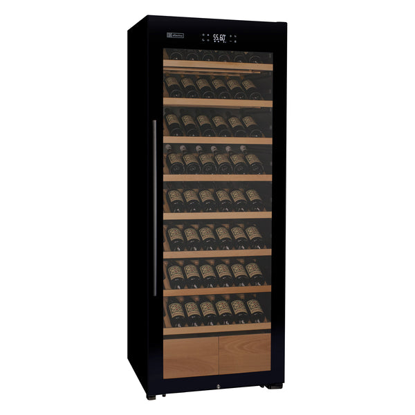 Allavino 248 Bottle Single Zone Freestanding Wine Refrigerator with Display Shelving and Black Glass Door - Right Hinge