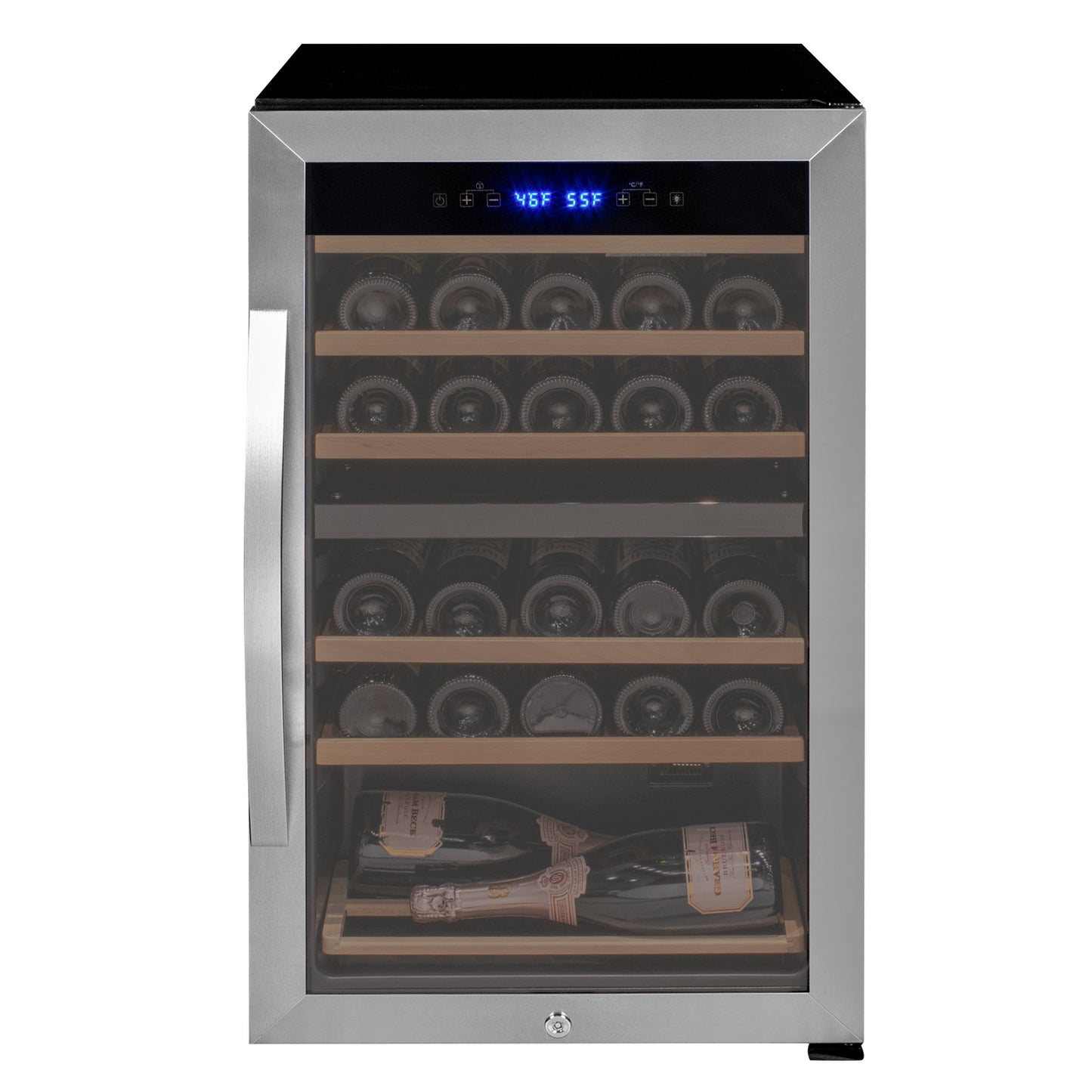 Allavino Cascina Series 28 Bottle Dual Zone Freestanding Wine Cooler Refrigerator with Stainless Steel Door