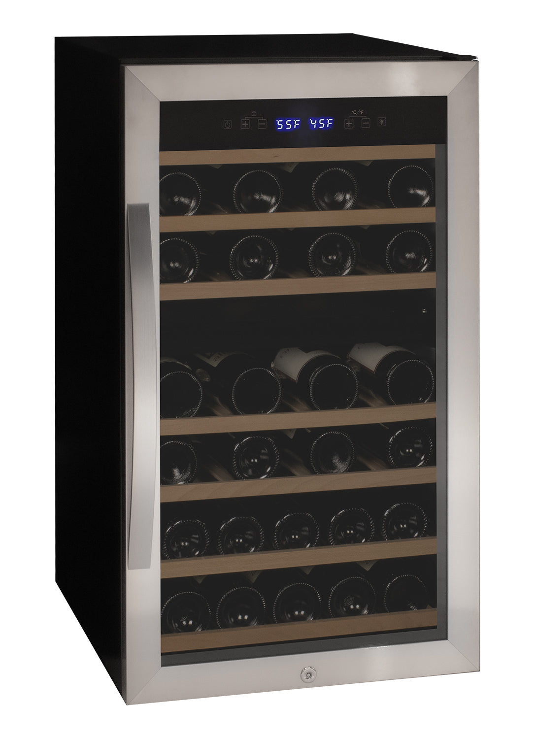 Allavino Cascina Series 43 Bottle Dual Zone Freestanding Wine Refrigerator Cooler with Stainless Steel Door