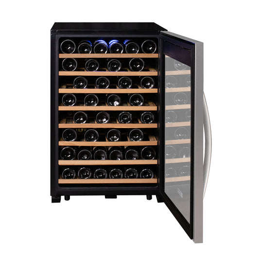 Allavino Cascina Series 55 Bottle Single Zone Freestanding Wine Refrigerator Cooler with Stainless Steel Door