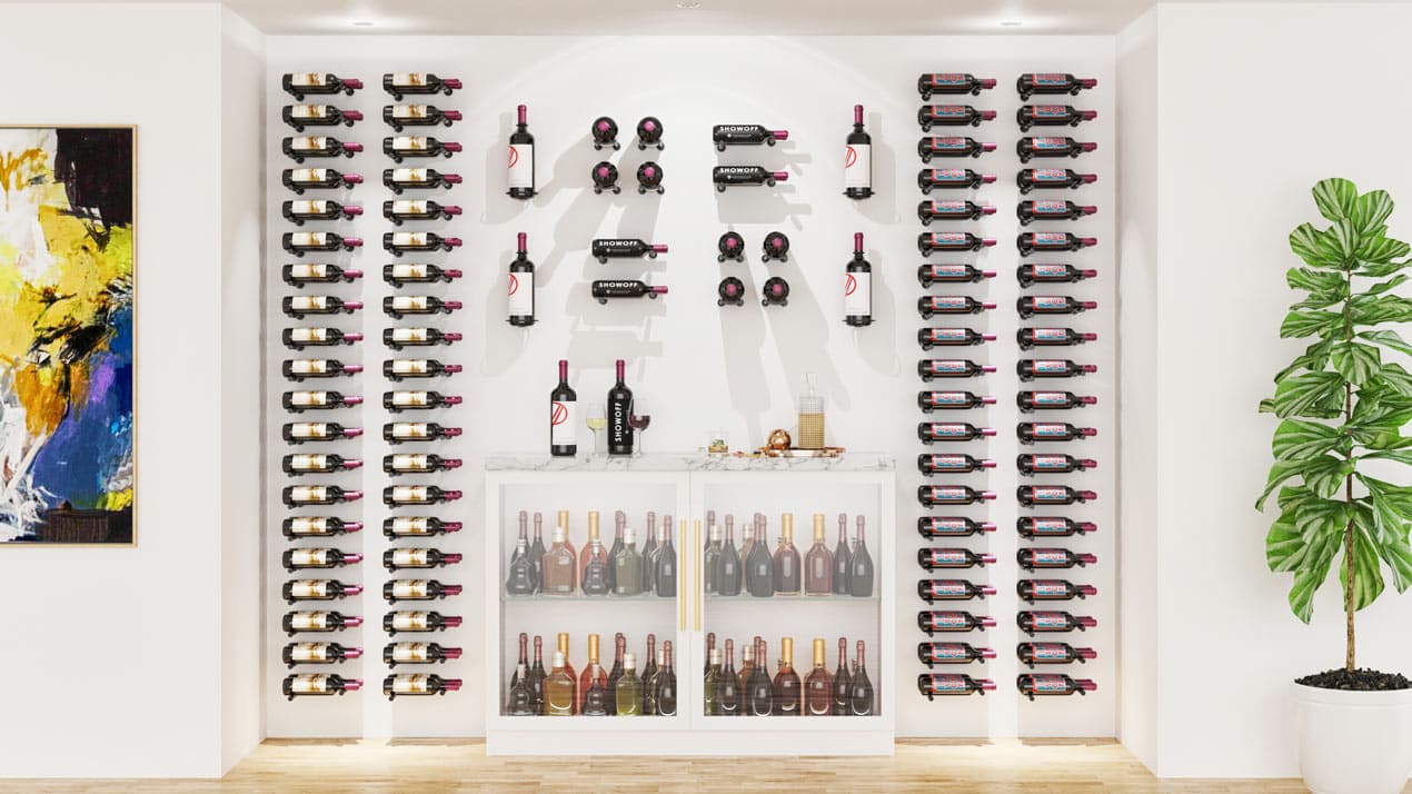 W Series Perch 750 (vertical wall mounted wine rack for standard bottles)