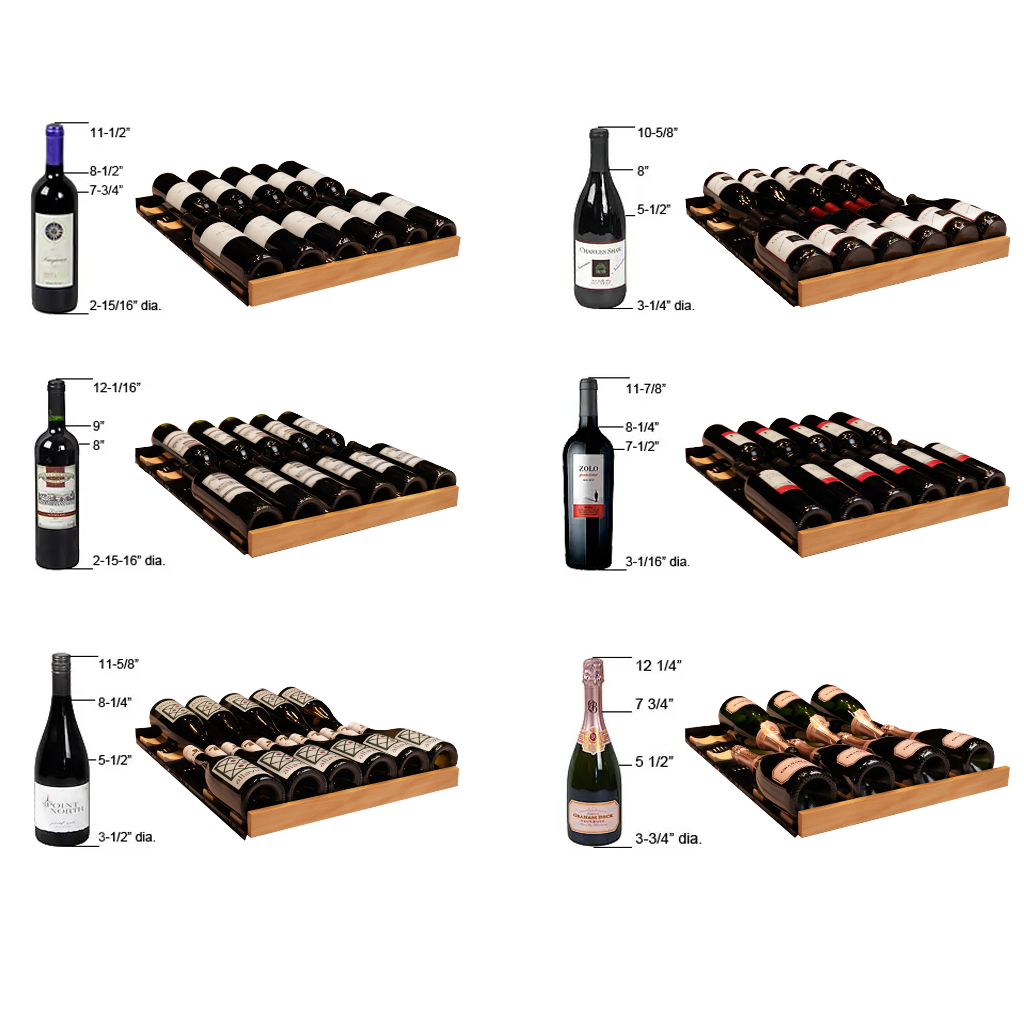 Allavino Reserva Series 119 Bottle 55" Tall Dual Zone Right Hinge Black Glass Wine Refrigerator