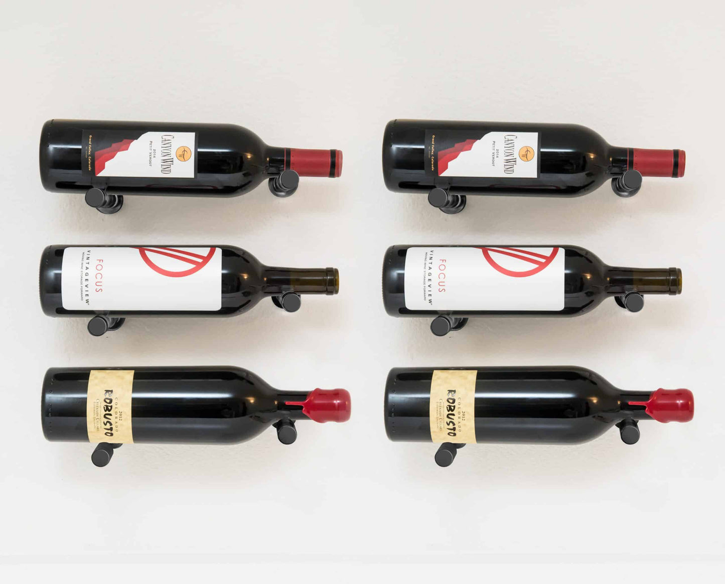 Vino Pins Designer Grid 3×2 (curated wall-mouted metal wine rack display)