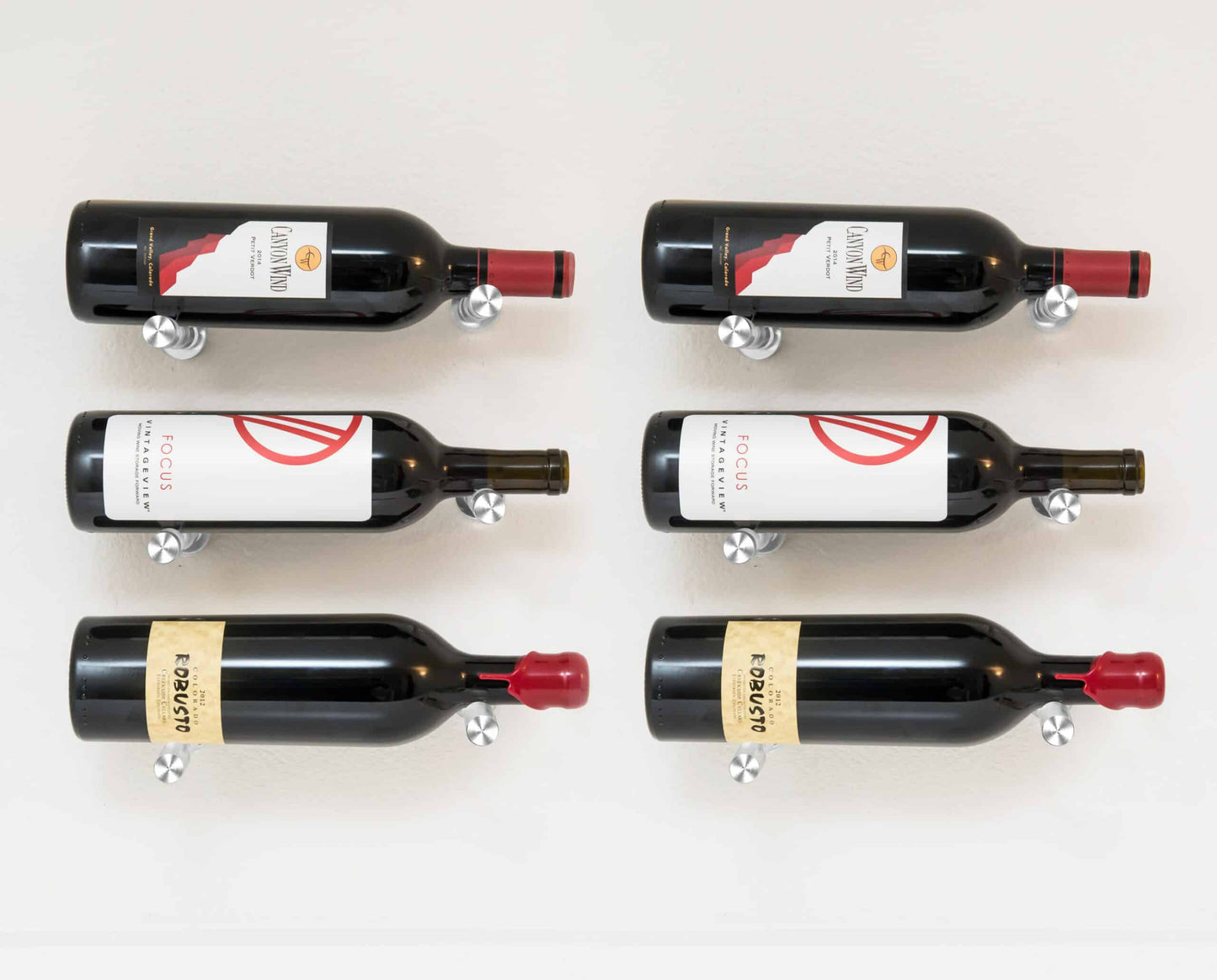 Vino Pins Designer Grid 3×2 (curated wall-mouted metal wine rack display)