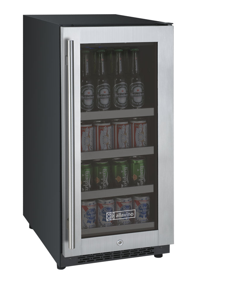 Allavino 15" Wide FlexCount II Tru-Vino Stainless Steel Right Hinge Beverage Center