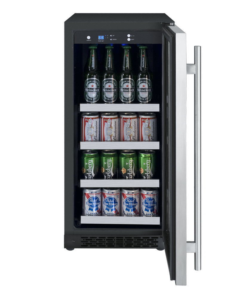 Allavino 15" Wide FlexCount II Tru-Vino Stainless Steel Right Hinge Beverage Center