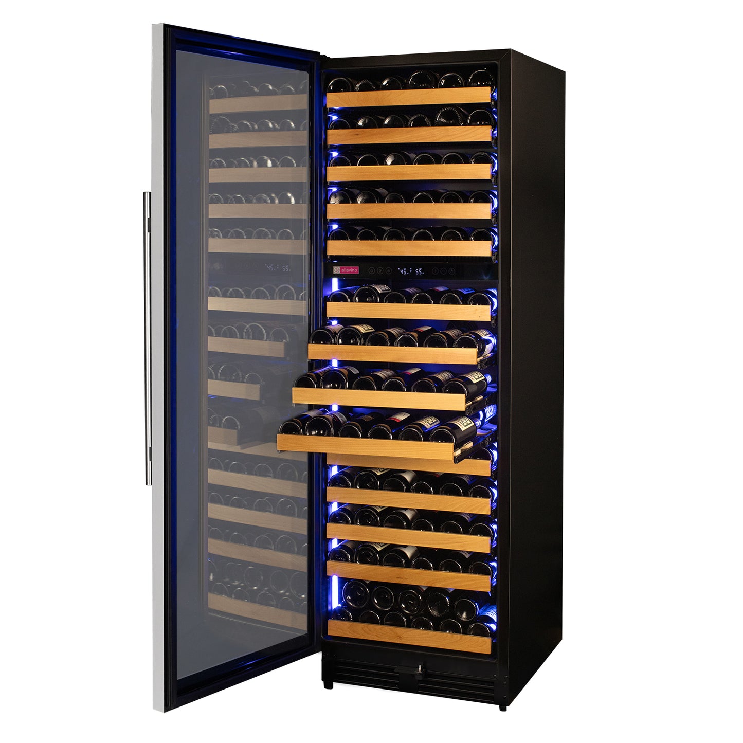 Allavino Reserva Series 154 Bottle 71" Tall Dual Zone Left Hinge Stainless Steel Wine Refrigerator