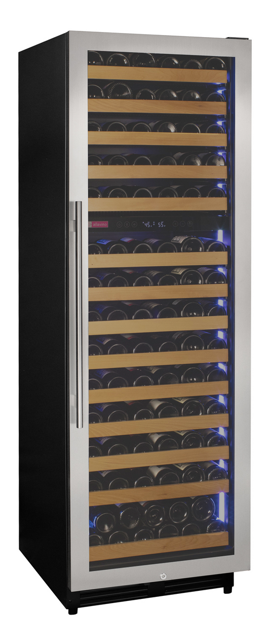 Allavino Reserva Series 154 Bottle 71" Tall Dual Zone Right Hinge Stainless Steel Wine Refrigerator