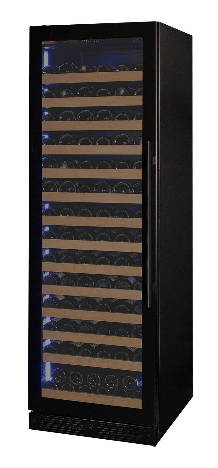 Allavino Reerva Series 163 Bottle 71" Tall Single Zone Left Hinge Black Glass Door Wine Refrigerator