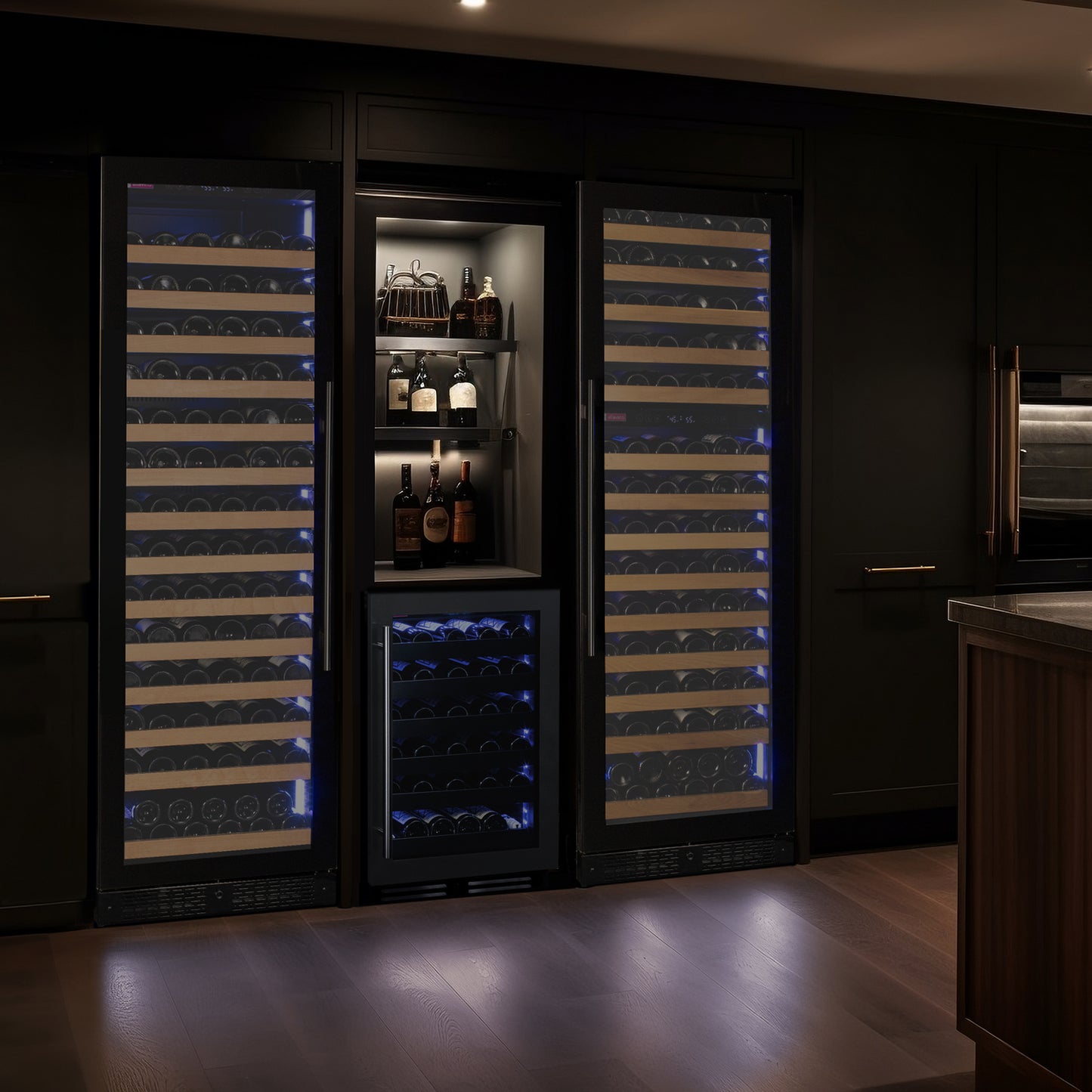 Allavino Reerva Series 163 Bottle 71" Tall Single Zone Right Hinge Black Glass Door Wine Refrigerator