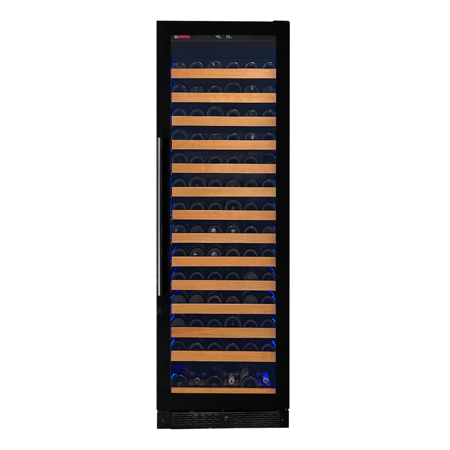 Allavino Reerva Series 163 Bottle 71" Tall Single Zone Right Hinge Black Glass Door Wine Refrigerator