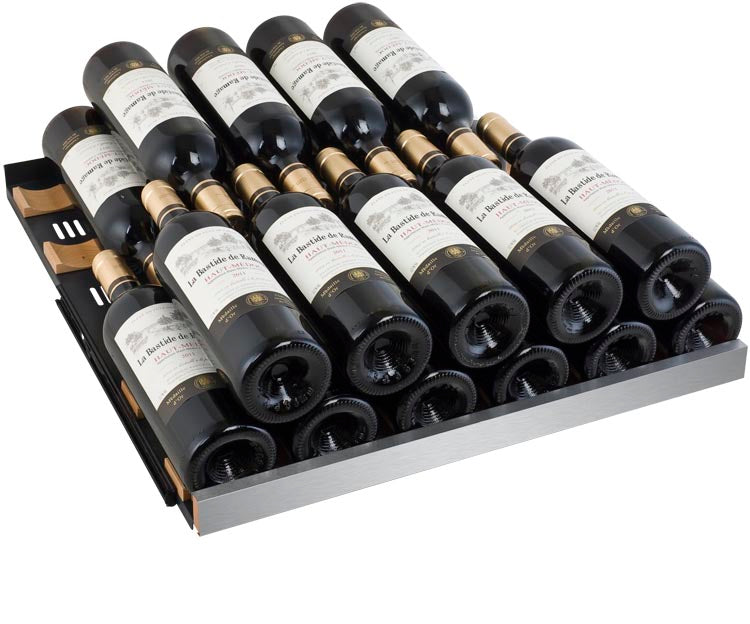Allavino 24" Wide FlexCount II Tru-Vino 172 Bottle Dual Zone Stainless Steel Left Hinge Wine Refrigerator