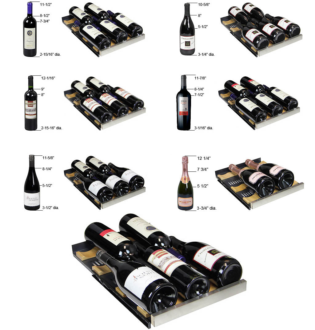 Allavino 15" Wide FlexCount II Tru-Vino 30 Bottle Dual Zone Black Wine Refrigerator