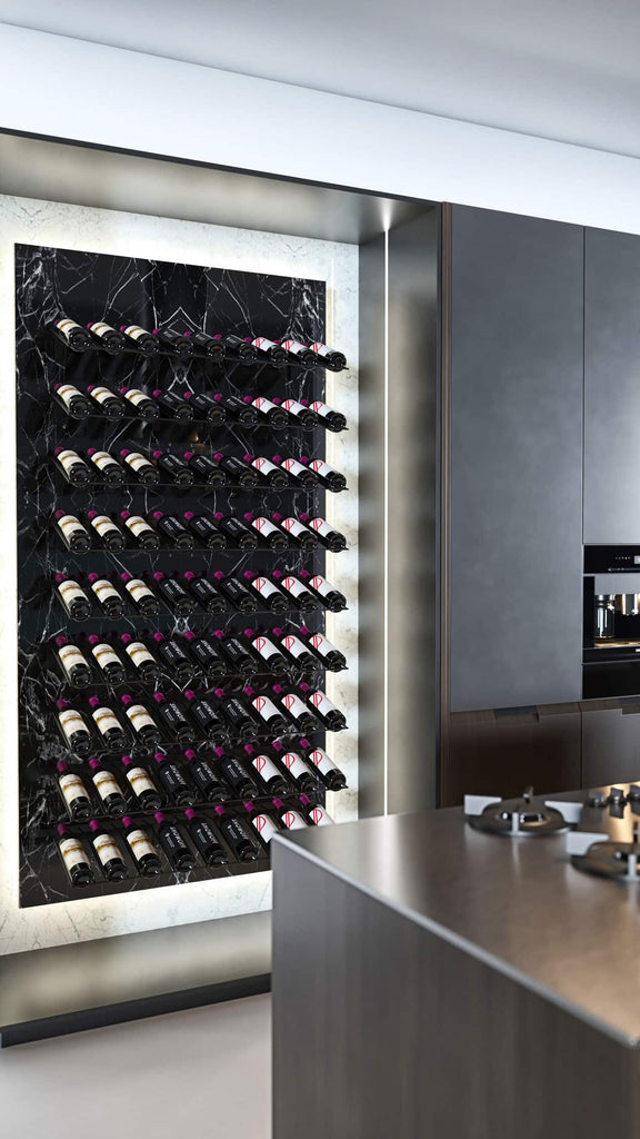 W Series Presentation Row Wall Mounted Metal Wine Rack