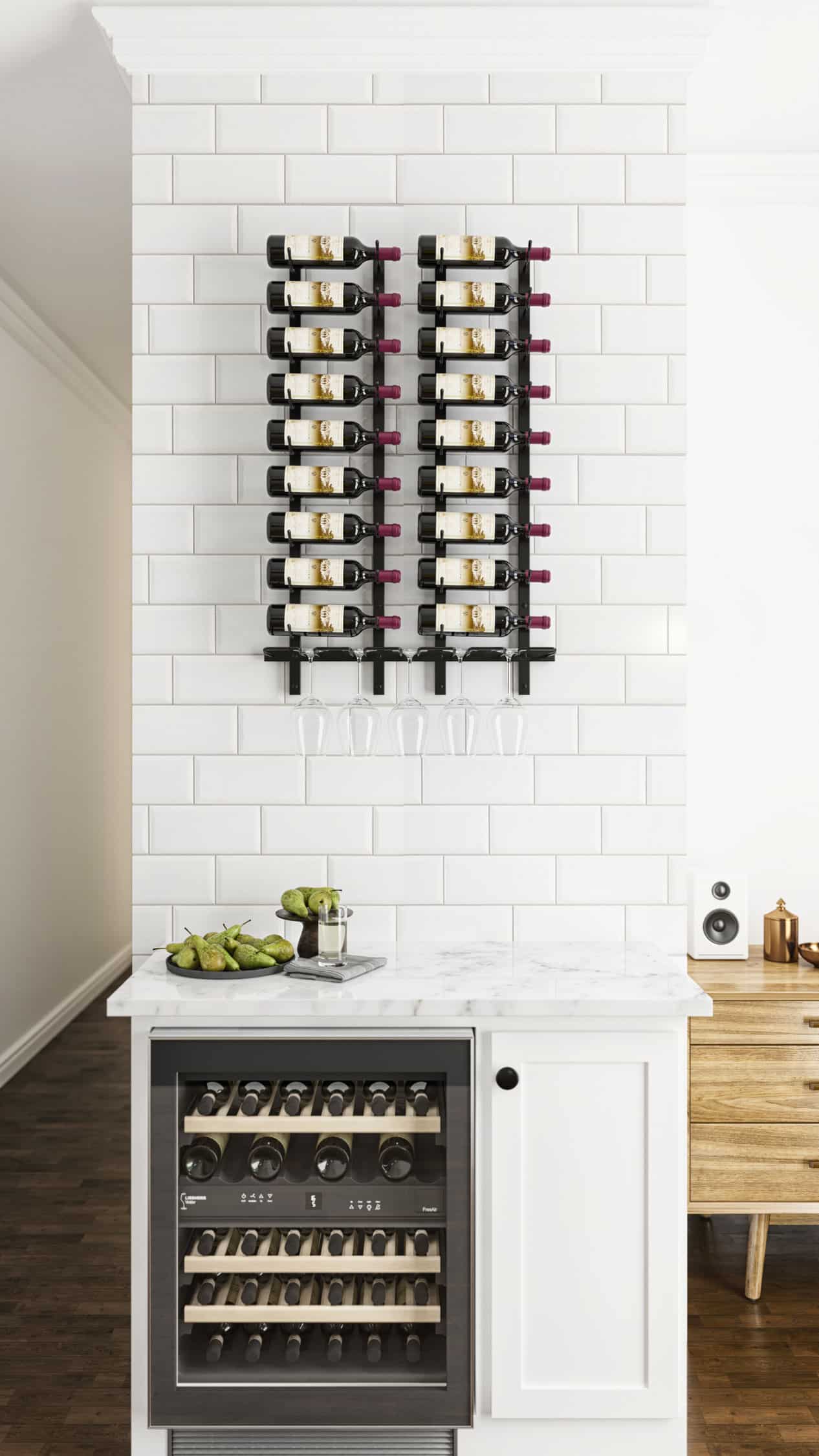 W Series Luxe 3 - Wall Mounted Metal Wine Bottle Storage Rack