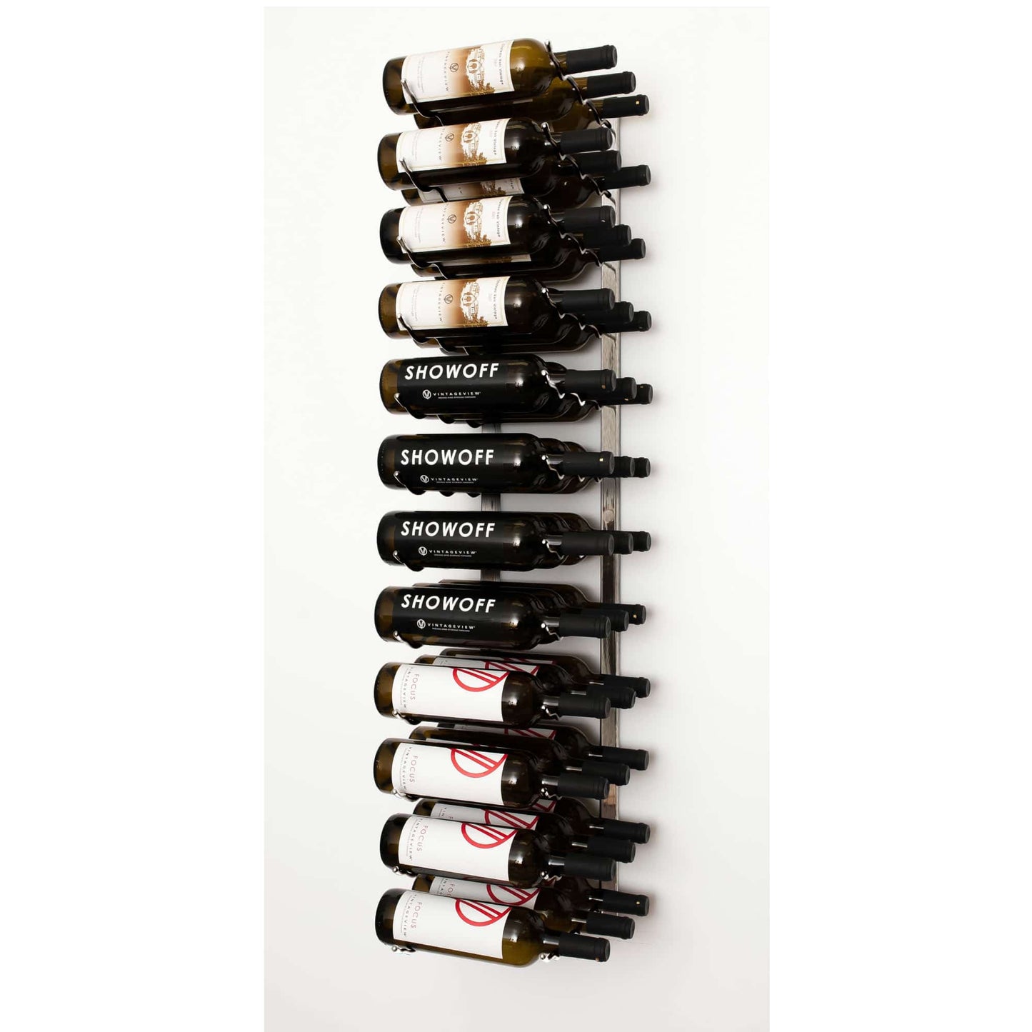 W Series Luxe 4 - Wall Mounted Metal Wine Bottle Storage Rack