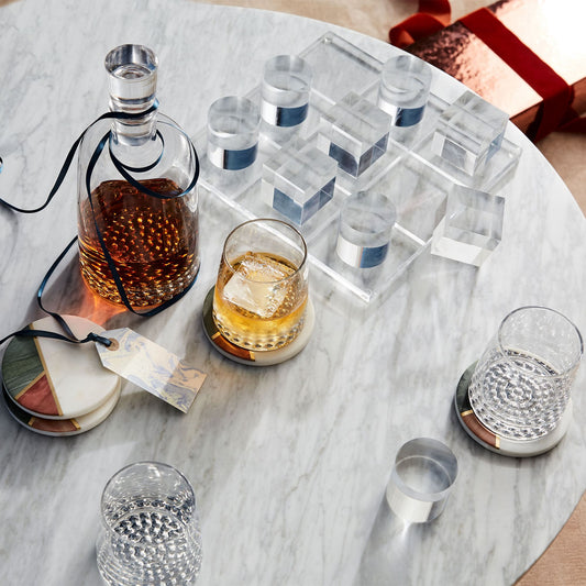 Metallic Base Decanter & Glassware Set