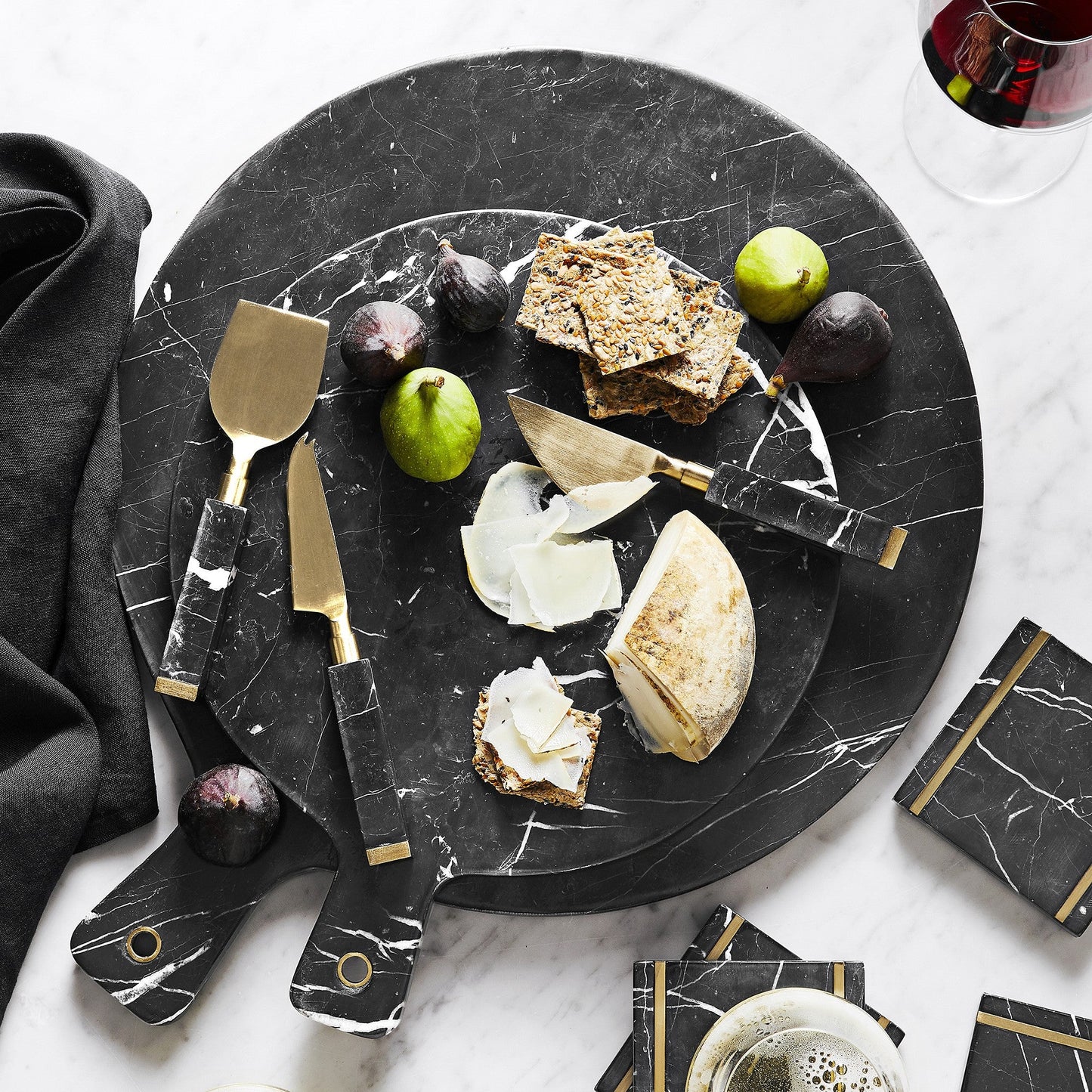 Black Marble Cheese Board -Medium