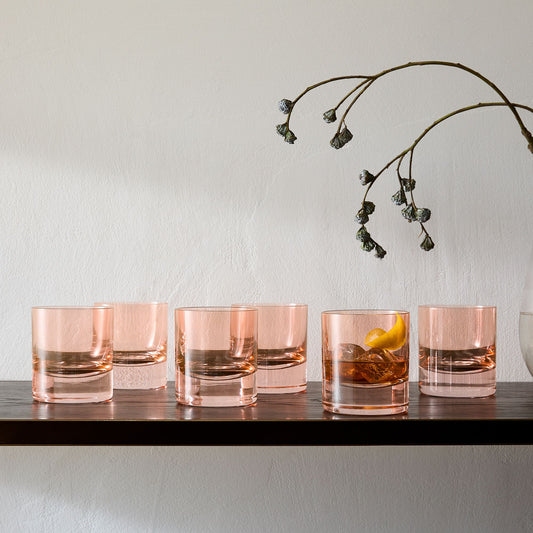 Estelle Colored Glass Rocks Glass (Set of 6) - Blush