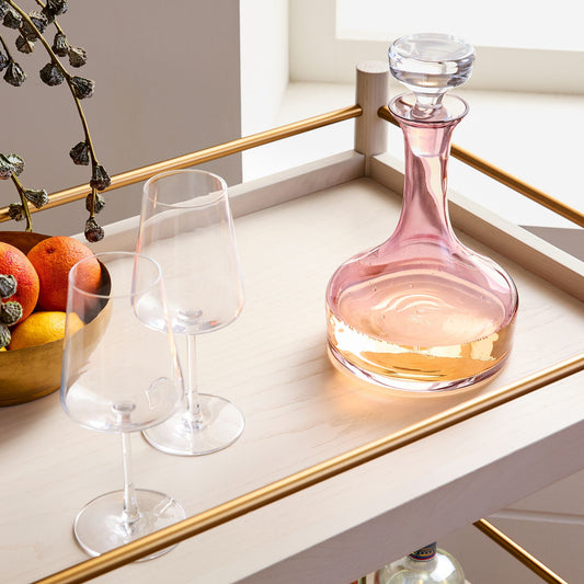 Estelle Colored Glass Vogue Decanter - Blush