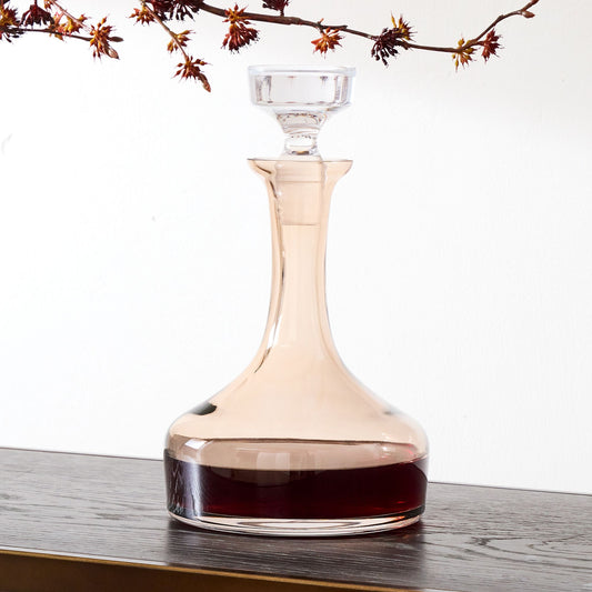 Estelle Colored Glass Vogue Decanter - Amber Smoke