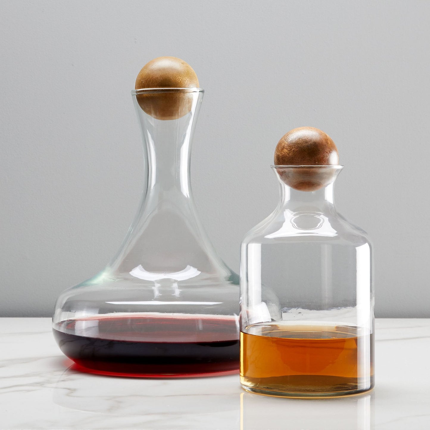 Glass Decanter with Wood Stopper - Whiskey Bottle