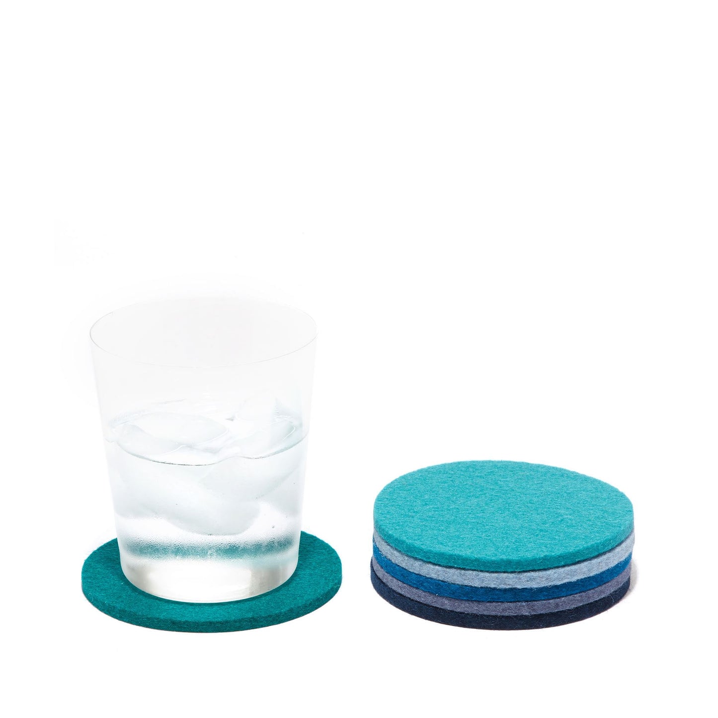 Graf Lantz Round Felt Coasters Set of 6 - Ocean