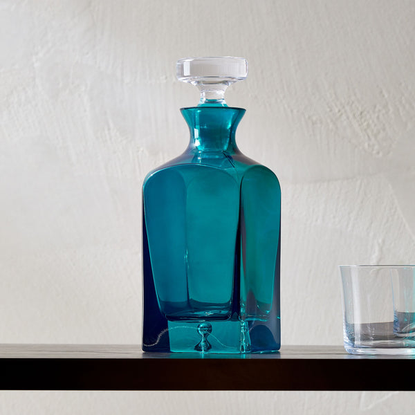 Estelle Colored Glass Decanter - Emerald