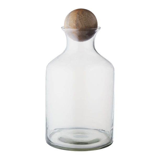 Glass Decanter with Wood Stopper - Whiskey Bottle