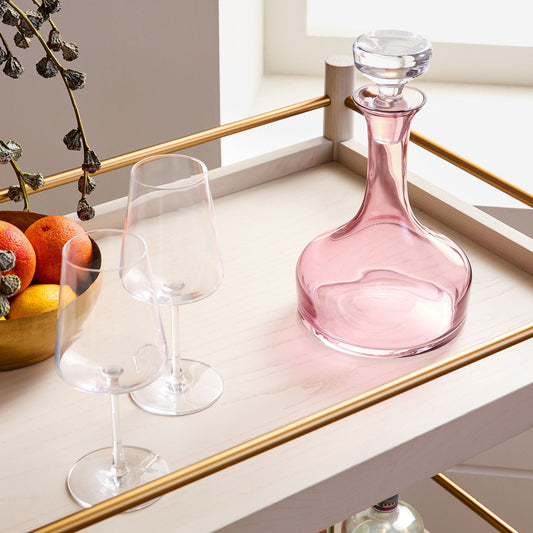 Estelle Colored Glass Vogue Decanter - Rose