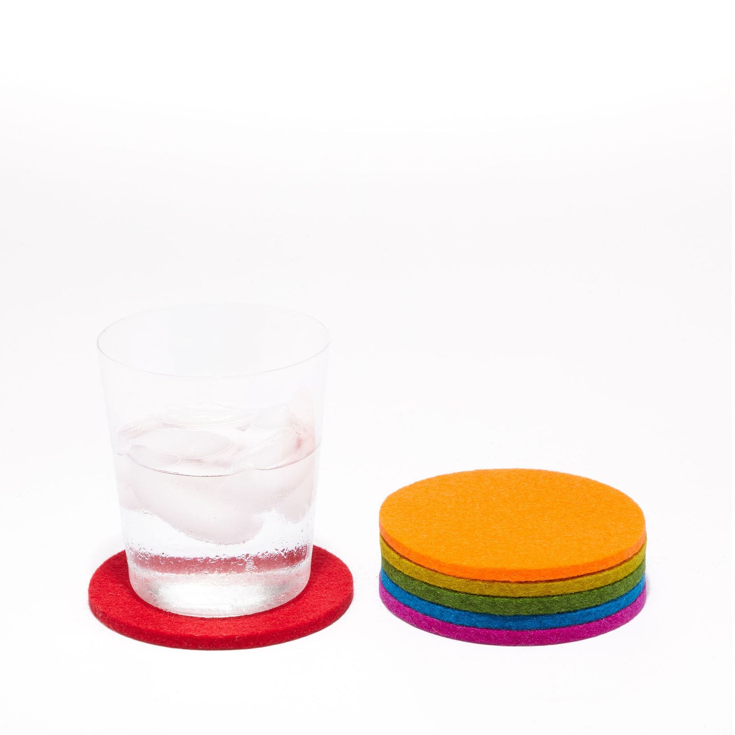 Graf Lantz Round Felt Coasters Set of 6 - Rainbow