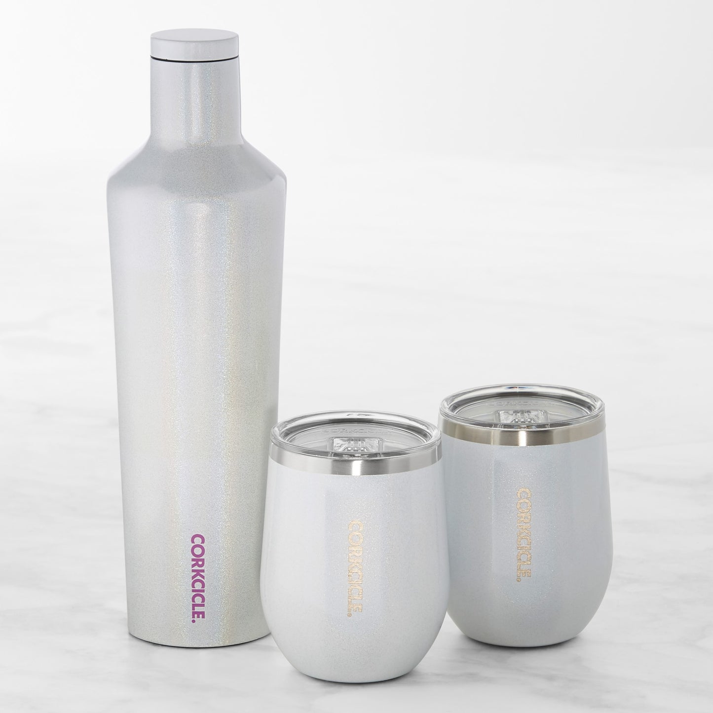 Corkcicle Insulated 25-OZ. Beverage Canteen and Stemless Wine Glass Set - Unicorn