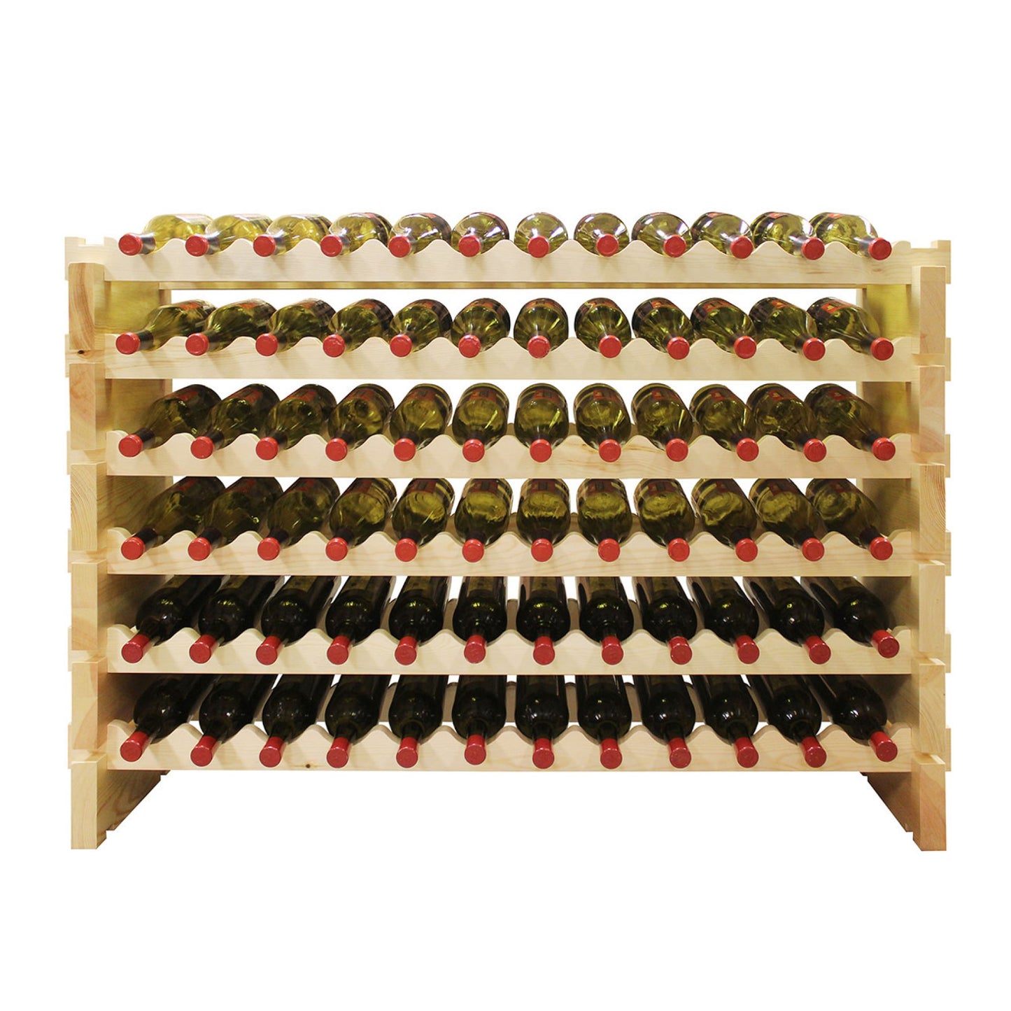 72 Bottle Maple Raw Wood  Wine Rack