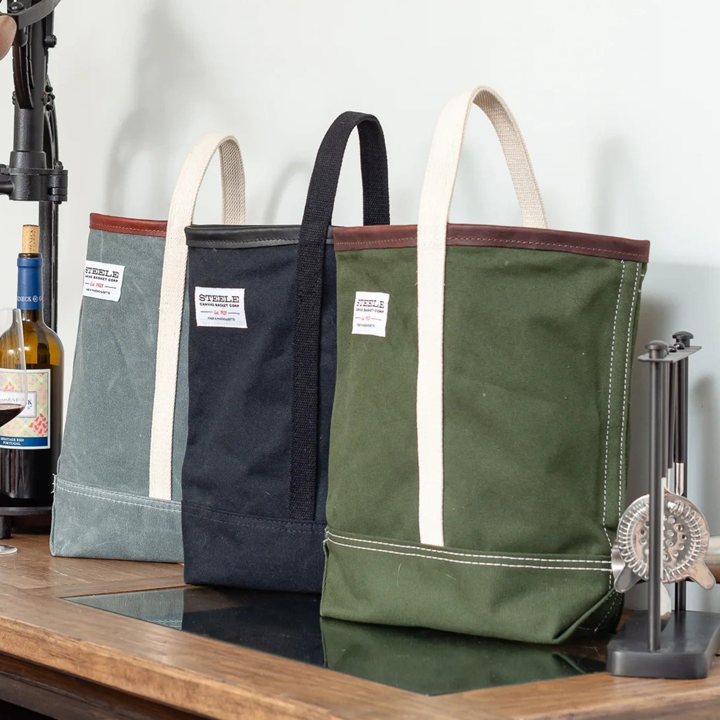 Steele Canvas Wine Tote 2 - Olive