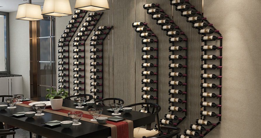 Vino Pins Flex 45 (wall mounted metal wine rack system)