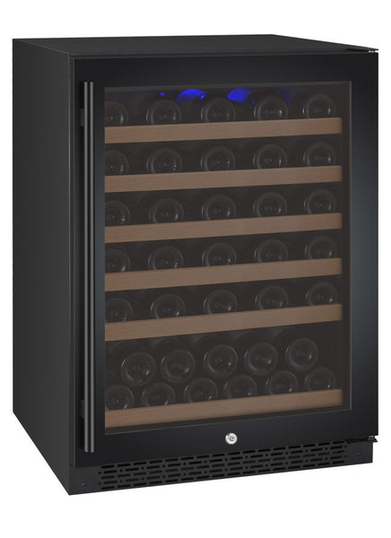 Allavino FlexCount Series 56 Bottle Single Zone Built-In Wine Refrigerator with Black Door - Right Hinge