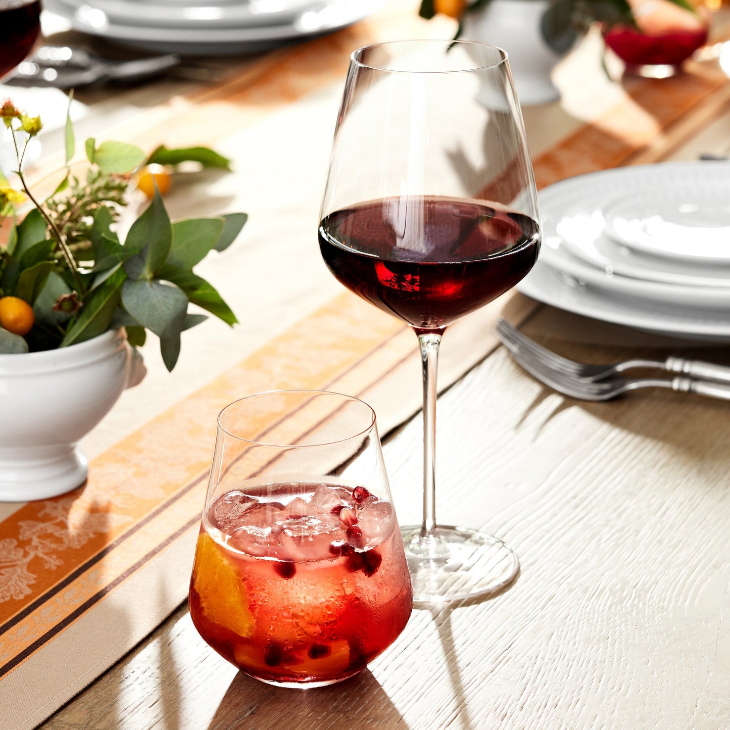 Williams Sonoma Estate Stemless Red Wine Glasses- Set of 2